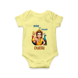 Brave Like Murugan Romper / Onesie | Personalized Baby Romper / Onesie for Murugan's Strength - PASTEL YELLOW - New Born (Chest 14")