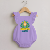 Saravana Bhava Romper Frock | Custom Baby Romper Frock for Murugan Worship - LILAC - 0 - 3 Months Old (Chest 19")