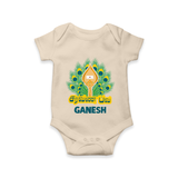 Saravana Bhava Romper / Onesie | Custom Baby Romper / Onesie for Murugan Worship - IVORY - New Born (Chest 14")