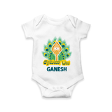 Saravana Bhava Romper / Onesie | Custom Baby Romper / Onesie for Murugan Worship - WHITE - New Born (Chest 14")