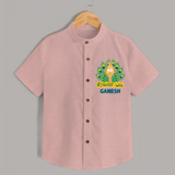 Saravana Bhava Shirt | Custom Baby Shirt for Murugan Worship - PEACH - 0 - 6 Months Old (Chest 23")