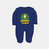 Saravana Bhava Sleep Suit | Custom Baby Sleep Suit for Murugan Worship - NAVY BLUE - New Born (Chest 7.5")