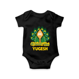 Saravana Bhava Romper / Onesie | Custom Baby Romper / Onesie for Murugan Worship - BLACK - New Born (Chest 14")