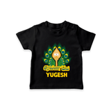 Saravana Bhava T-Shirt | Custom Baby T-Shirt for Murugan Worship - BLACK - 0-5 Months Old (Chest 17")