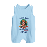 Vetrivel Muruganuku Arohara Romper Suit | Personalized Baby Romper Suit for Murugan Devotees - BABY BLUE - 0 - 5 Months Old (Chest 18")