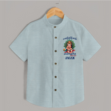 Vetrivel Muruganuku Arohara Shirt | Personalized Baby Shirt for Murugan Devotees - ARCTIC BLUE - 0 - 6 Months Old (Chest 23")