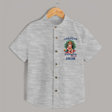 Vetrivel Muruganuku Arohara Shirt | Personalized Baby Shirt for Murugan Devotees - GREY - 0 - 6 Months Old (Chest 23")