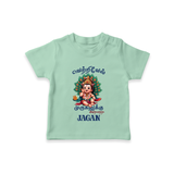 Vetrivel Muruganuku Arohara T-Shirt | Personalized Baby T-Shirt for Murugan Devotees - MINT GREEN - 0-5 Months Old (Chest 17")