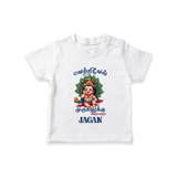 Vetrivel Muruganuku Arohara T-Shirt | Personalized Baby T-Shirt for Murugan Devotees - WHITE - 0-5 Months Old (Chest 17")
