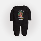 Vetrivel Muruganuku Arohara Sleep Suit | Personalized Baby Sleep Suit for Murugan Devotees - BLACK - New Born (Chest 7.5")