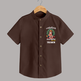 Vetrivel Muruganuku Arohara Shirt | Personalized Baby Shirt for Murugan Devotees - CHOCOLATE BROWN - 0 - 6 Months Old (Chest 23")