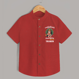 Vetrivel Muruganuku Arohara Shirt | Personalized Baby Shirt for Murugan Devotees - RED - 0 - 6 Months Old (Chest 23")