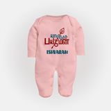 Yamiruka Bhayam Yen Sleep Suit | Customized Baby Sleep Suit for Murugan's Blessings - BABY PINK - New Born (Chest 7.5")