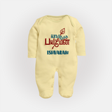 Yamiruka Bhayam Yen Sleep Suit | Customized Baby Sleep Suit for Murugan's Blessings - PASTEL YELLOW - New Born (Chest 7.5")