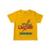 Yamiruka Bhayam Yen T-Shirt | Customized Baby T-Shirt for Murugan's Blessings - CHROME YELLOW - 0-5 Months Old (Chest 17")