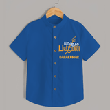 Yamiruka Bhayam Yen Shirt | Customized Baby Shirt for Murugan's Blessings - COBALT BLUE - 0 - 6 Months Old (Chest 23")