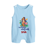 Yamiruka Bhayam Yen Romper Suit | Custom Romper Suit for Murugan's Blessings - BABY BLUE - 0 - 5 Months Old (Chest 18")