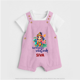 Yamiruka Bhayam Yen Dungaree Set |Customised Baby Dungaree Set for Murugan's Blessings - BABY PINK - 0 - 5 Months Old (Chest 18")