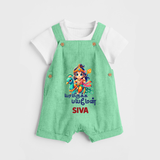 Yamiruka Bhayam Yen Dungaree Set |Customised Baby Dungaree Set for Murugan's Blessings - GREEN - 0 - 5 Months Old (Chest 18")