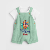 Yamiruka Bhayam Yen Dungaree Set |Customised Baby Dungaree Set for Murugan's Blessings - MINT GREEN - 0 - 5 Months Old (Chest 18")