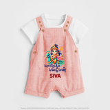 Yamiruka Bhayam Yen Dungaree Set |Customised Baby Dungaree Set for Murugan's Blessings - PEACH - 0 - 5 Months Old (Chest 18")