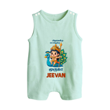 Alagendra Solluku Muruga Romper Suit | Personalized Baby Romper Suit for Murugan Celebrations - MINT GREEN - 0 - 5 Months Old (Chest 18")