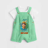 Alagendra Solluku Muruga Dungaree Set | Personalized Baby Dungaree Set for Murugan Celebrations - GREEN - 0 - 5 Months Old (Chest 18")