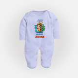 Alagendra Solluku Muruga Sleep Suit | Personalized Baby Sleep Suit for Murugan Celebrations - BABY BLUE - New Born (Chest 7.5")