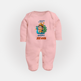 Alagendra Solluku Muruga Sleep Suit | Personalized Baby Sleep Suit for Murugan Celebrations - BABY PINK - New Born (Chest 7.5")