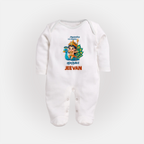 Alagendra Solluku Muruga Sleep Suit | Personalized Baby Sleep Suit for Murugan Celebrations - WHITE - New Born (Chest 7.5")