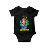 Alagendra Solluku Muruga Romper / Onesie | Personalized Baby Romper / Onesie for Murugan Celebrations - BLACK - New Born (Chest 14")