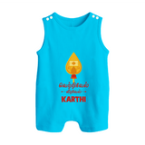 Vetrivel VeeraVel Romper Suit | Custom Baby Romper Suit for Murugan's Divine Power - SKY BLUE - 0 - 5 Months Old (Chest 18")