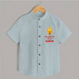 Vetrivel VeeraVel Shirt | Custom Baby Shirt for Murugan's Divine Power - ARCTIC BLUE - 0 - 6 Months Old (Chest 23")