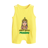 Murugan Thunai Romper Suit | Personalized Baby Romper Suit for Murugan's Protection - PASTEL YELLOW - 0 - 5 Months Old (Chest 18")