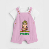 Murugan Thunai Dungaree Set | Personalized Baby Dungaree Set for Murugan's Protection - BABY PINK - 0 - 5 Months Old (Chest 18")