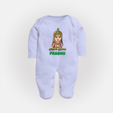 Murugan Thunai Sleep Suit | Personalized Baby Sleep Suit for Murugan's Protection - BABY BLUE - New Born (Chest 7.5")