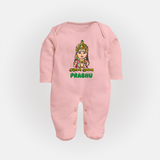 Murugan Thunai Sleep Suit | Personalized Baby Sleep Suit for Murugan's Protection - BABY PINK - New Born (Chest 7.5")