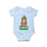 Murugan Thunai Romper / Onesie | Personalized Baby Romper / Onesie for Murugan's Protection - BABY BLUE - New Born (Chest 14")