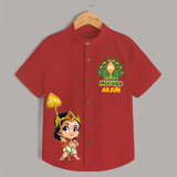 Muruga Devotional Shirt | Special Edition for Spiritual Occasions - RED - 0 - 6 Months Old (Chest 23")