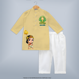 Muruga Devotional Kurta Set | Special Edition for Spiritual Occasions - PASTEL YELLOW - 3 - 6 Months Old (Chest 24", Kurta Length 14'', Waist 19", Pant Length 14")