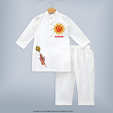 Muruga Divine Blessings Kurta Set | Auspicious Attire for Sacred Moments - WHITE - 3 - 6 Months Old (Chest 24", Kurta Length 14'', Waist 19", Pant Length 14")