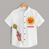 Muruga Divine Blessings Shirt | Auspicious Attire for Sacred Moments - WHITE - 0 - 6 Months Old (Chest 23")