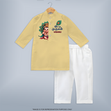 Muruga's Grace Kurta Set | Custom Design for Men's Traditional Wear - PASTEL YELLOW - 3 - 6 Months Old (Chest 24", Kurta Length 14'', Waist 19", Pant Length 14")