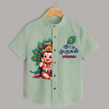 Muruga's Grace Shirt | Custom Design for Men's Traditional Wear - MINT GREEN - 0 - 6 Months Old (Chest 23")