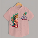Muruga's Grace Shirt | Custom Design for Men's Traditional Wear - PEACH - 0 - 6 Months Old (Chest 23")