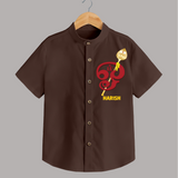 Muruga's Warrior Spirit Shirt | Embodying Valor and Wisdom - CHOCOLATE BROWN - 0 - 6 Months Old (Chest 23")