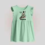 Little Murugan Devotee – Name Personalised Kids Baby Frock - MINT GREEN - 0 - 3 Months Old (Chest 17")