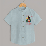 Vel Vel Muruga – Cute Baby Murugan Personalised Kids Shirt - ARCTIC BLUE - 0 - 6 Months Old (Chest 23")