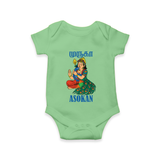 Divine Muruga Illustration Personalised Kids Romper - GREEN - New Born (Chest 14")