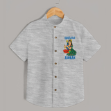 Divine Muruga Illustration Personalised Kids Shirt - GREY - 0 - 6 Months Old (Chest 23")